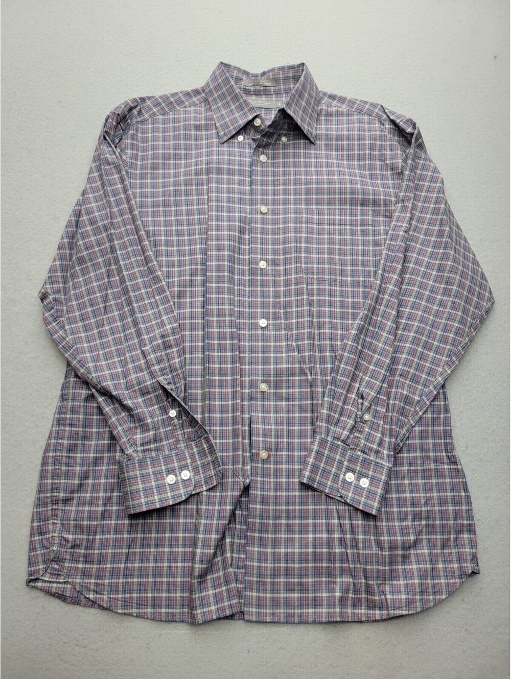 Daniel Cremieux Men's Button-Up Large Purple Plaid Cotton Long Sleeve Sri Lanka